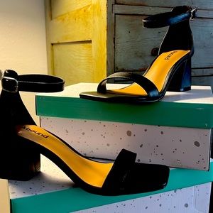 Ankle strap block heel
